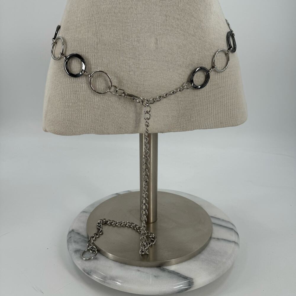 NWOT Y2K silver and gray chain belt